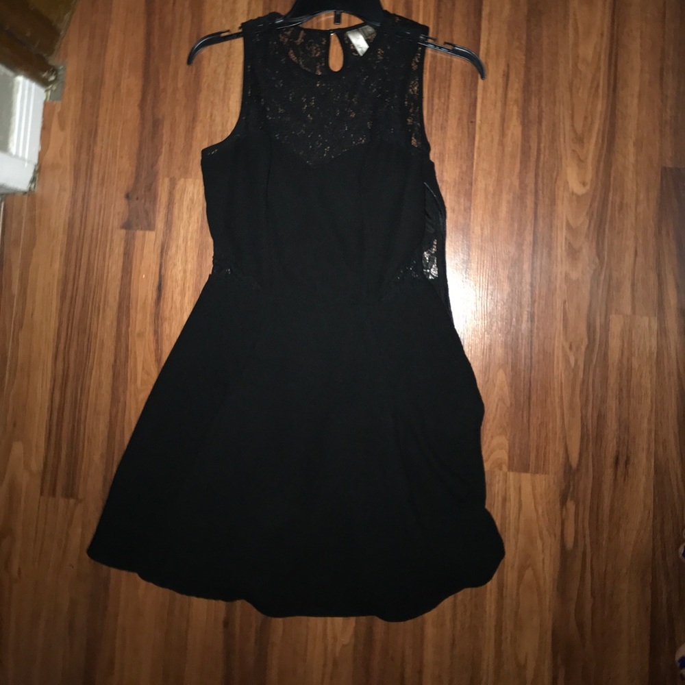 Black skater dress with lace
